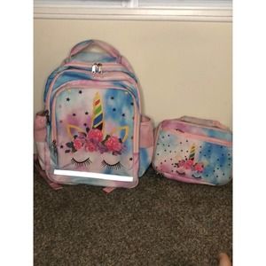 Unicorn-tie Dye Rainbow Bookbag and Lunchbox